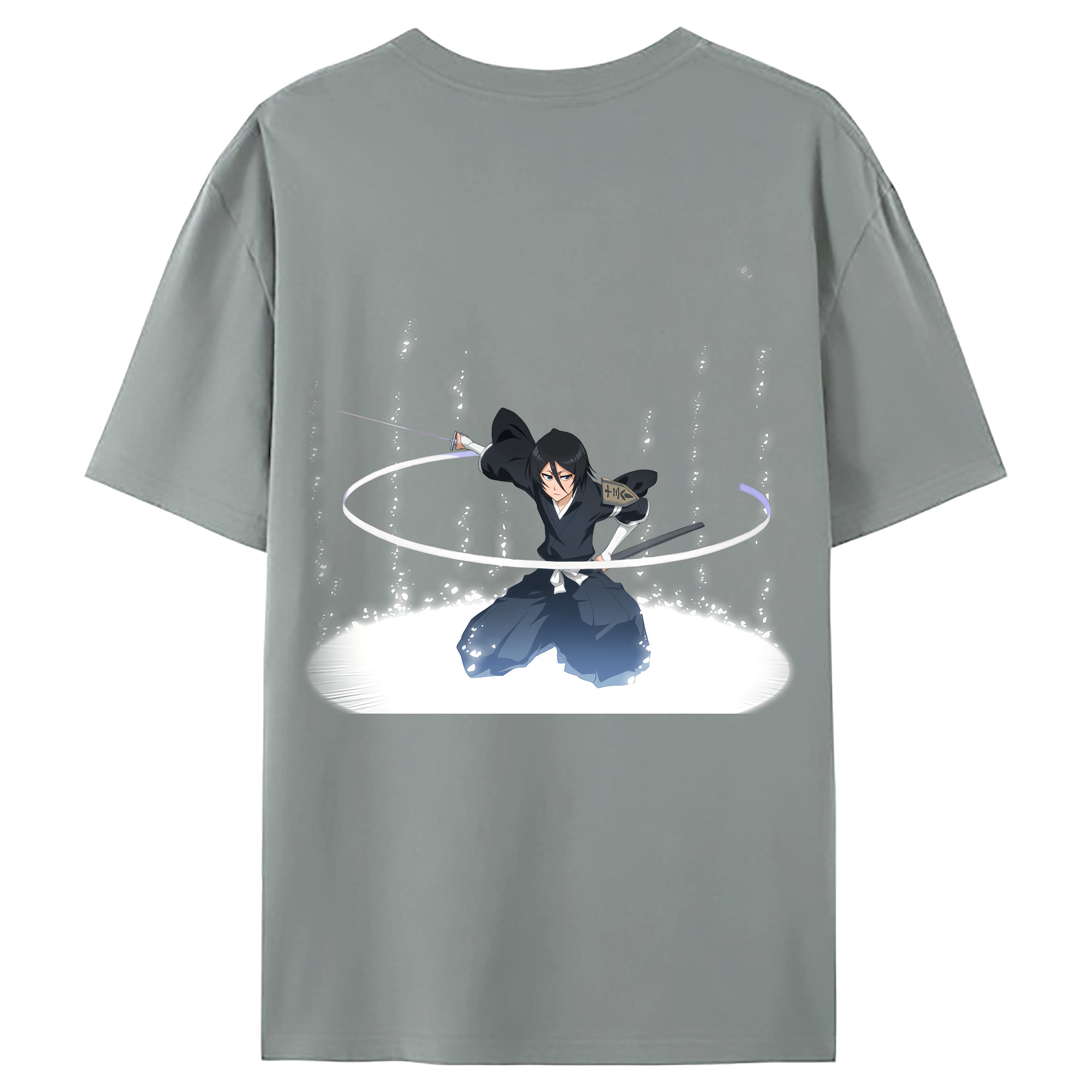 （画像用） ブリーチ 朽木ルキア BLEACH Kuchiki Rukia 綿100％ メンズ半袖Tシャツ（バックプリント） 通気性